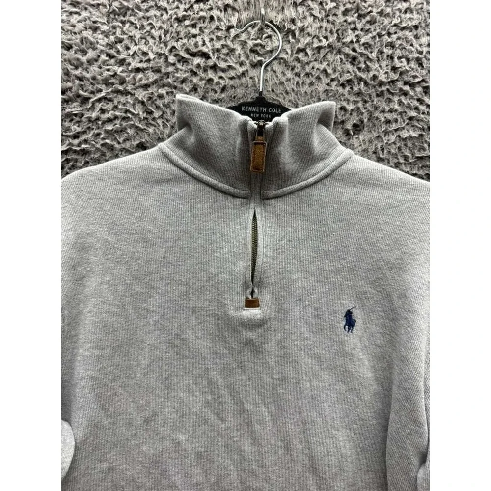 Polo Ralph Lauren Estate Rib Quarter-Zip Pullover Sweater Gray Mens Size‎ S